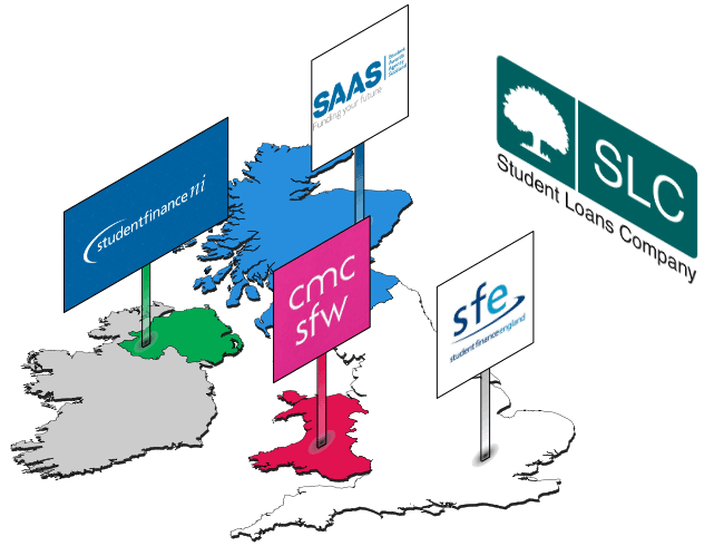 map of student finance organisations